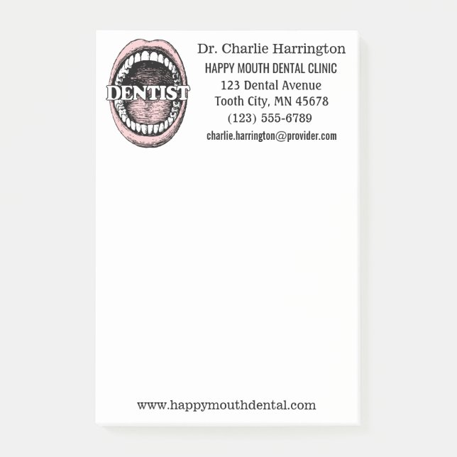 Notes post-it personnalisées pour dentiste (Devant)