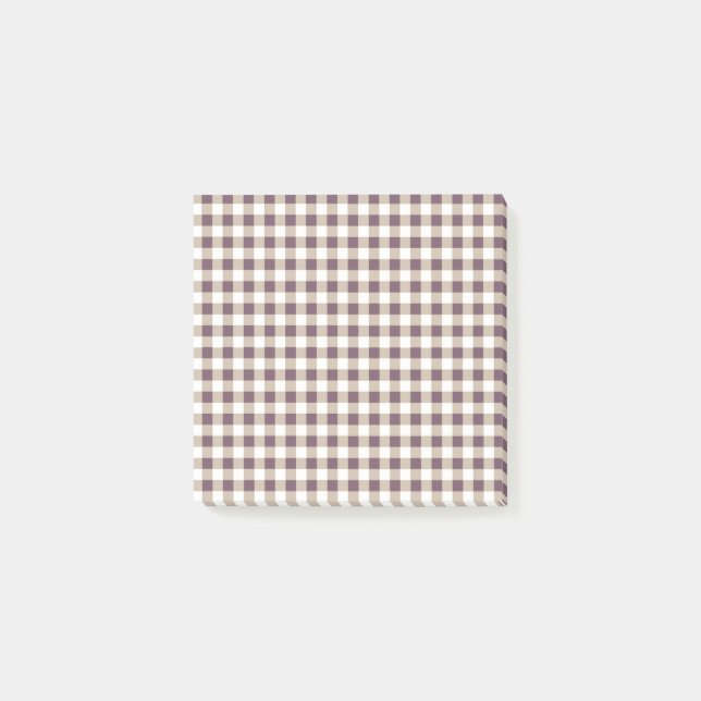 Notes post-it Plum Buffalo Plaid pour notes stylis (Devant)