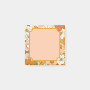 Notes post-it Retro Orange Groove Floral 3x3