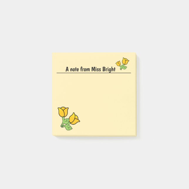 Notes post-it Roses orange (Devant)