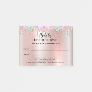 Notes Post-it® sur le rendez-vous des ongles