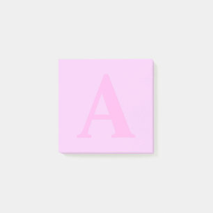 Notes Post-it® sur monogramme rose personnalisé