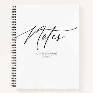 Notes Script Calligraphy Minimalistisch Notebook Notizbuch