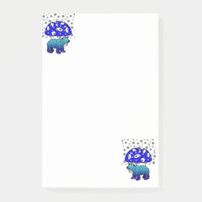 Notes Snowflake Polar Bear Post-it Klebezettel (Vorderseite)