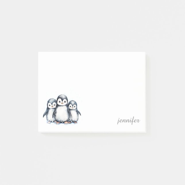 Notes sur le pingouin mou personnalisées Post-it® (Devant)