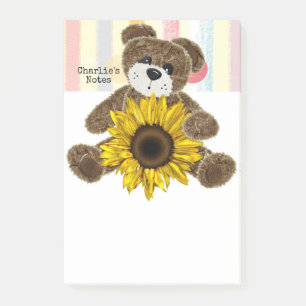 Notes Teddy Bear Sunflower Post-it Klebezettel