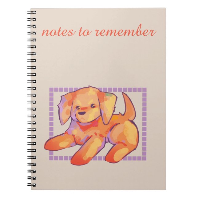 Notes to remember, golden retriever puppy  notizblock (Vorderseite)
