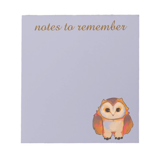 Notes to remember owl. notizblock (Vorderseite)