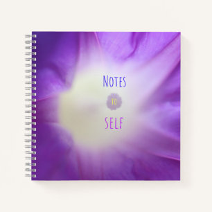 "Notes to self" Lila Morning Glory Notebook Notizbuch