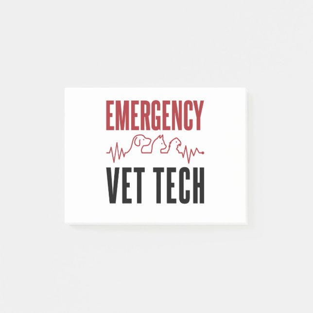 Notfall-Veterinärdienst für kritische medizinische Post-it Klebezettel (Vorderseite)