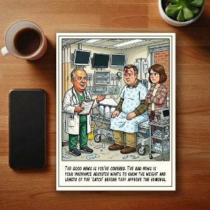 Notfallabenteuer Cartoon Postkarte