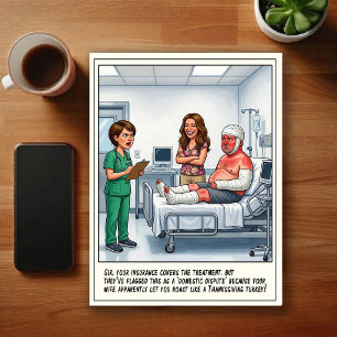Notfallabenteuer Cartoon Postkarte