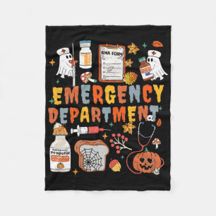 Notfallabteilung Funny Er Nurse Halloween Spoo Fleecedecke