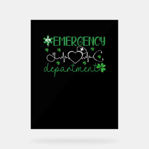 Notfallabteilung Funny ER Nurse Irish St Patri Acrylschild