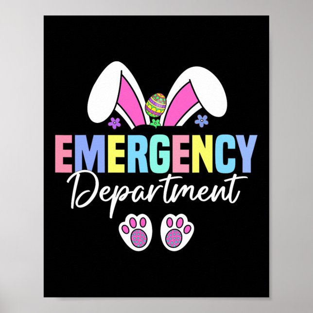 Notfallabteilung Ostern Bunny Er Nurse Oster Poster (Vorne)