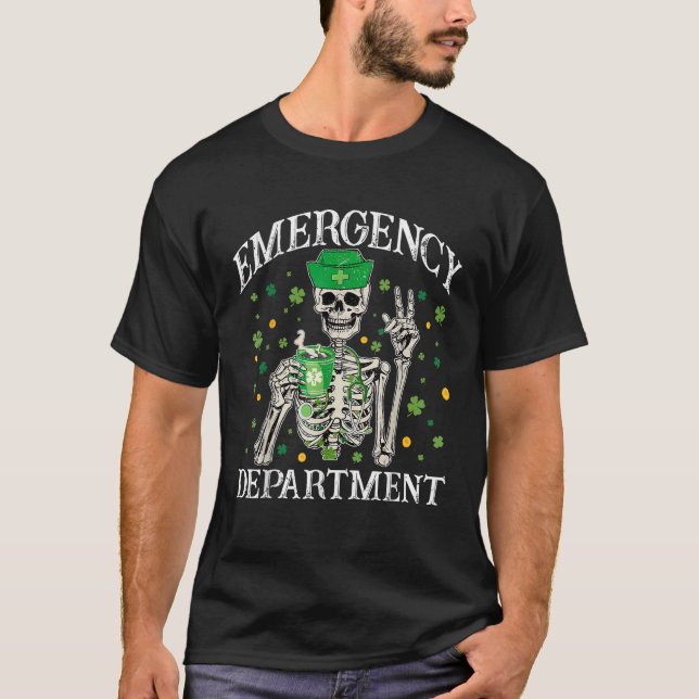 Notfallabteilung Skeleton ED ICU Nurse Patrick T-Shirt (Vorderseite)