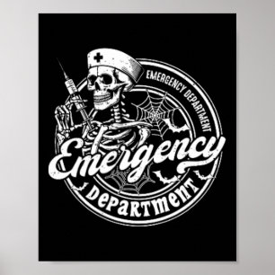 Notfallabteilung Skeleton Er Nurse Halloween 2 Poster