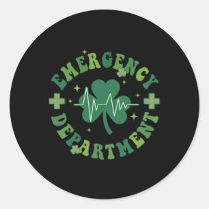 Notfallabteilung St Patricks Day Emergency Roo Runder Aufkleber