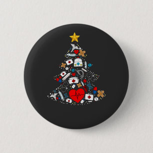 Notfallabteilung Weihnachtsbaum Krankenschwester Button