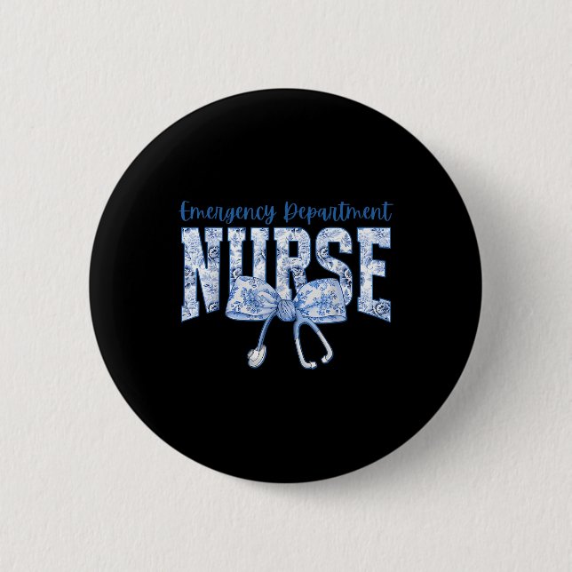 Notfallabteilungs-Krankenschwester Kokette Schleif Button (Vorderseite)