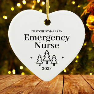Notfallkrankenschwester erstes Weihnachtsbaumanhän Keramik Ornament