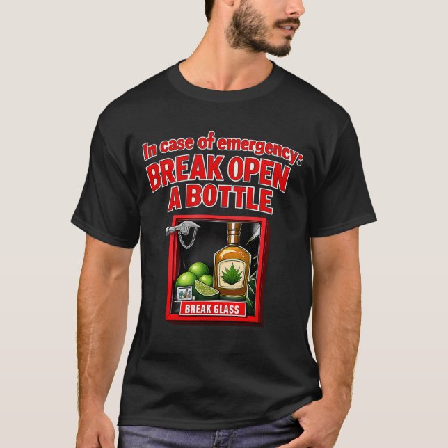 Notfallpartycrew lustiger Trinkwitz Notfall T-Shirt (Vorderseite)