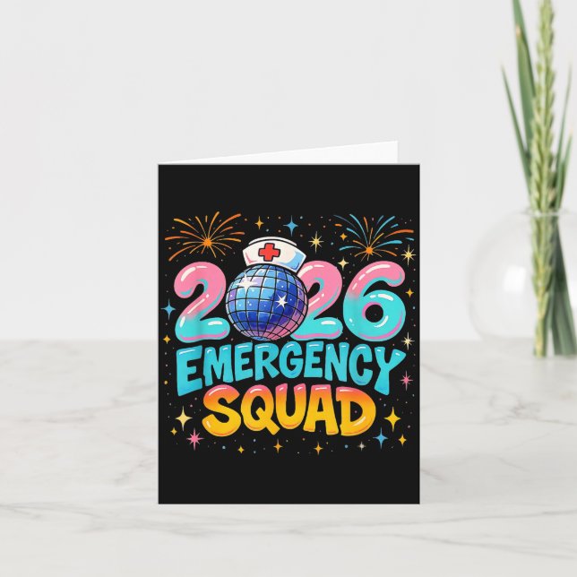 Notfalltrupp Neujahr 2026 Medizinisches Team Krank Karte (Vorderseite)