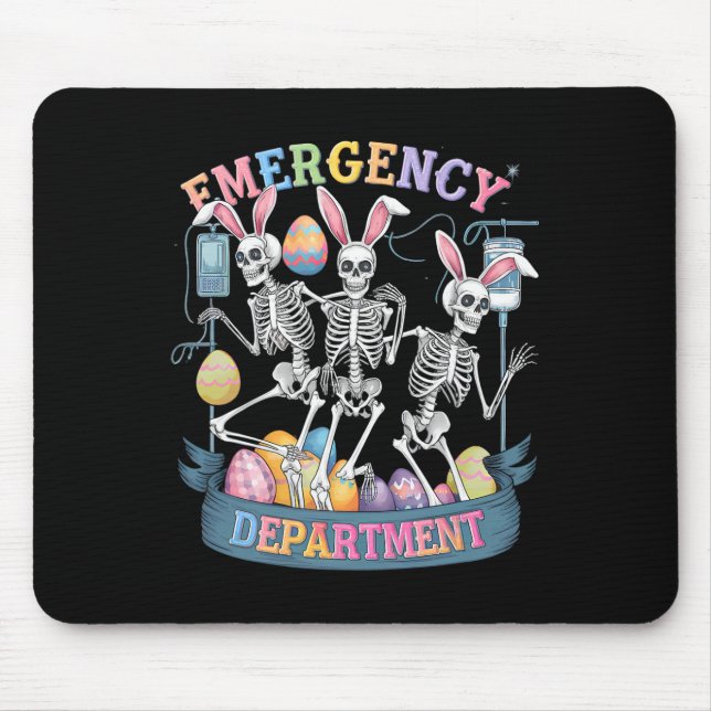 Nothilfe-Abteilung Funny Skeleton Tanz Ostern Mousepad (Vorne)