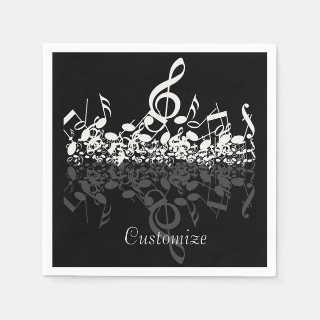 Nothin', aber zitternde Musiknoten Papier Napkins Serviette (Vorderseite)
