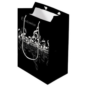 Nothin', aber zitterne weiße Musiknoten Geschenkta Mittlere Geschenktüte