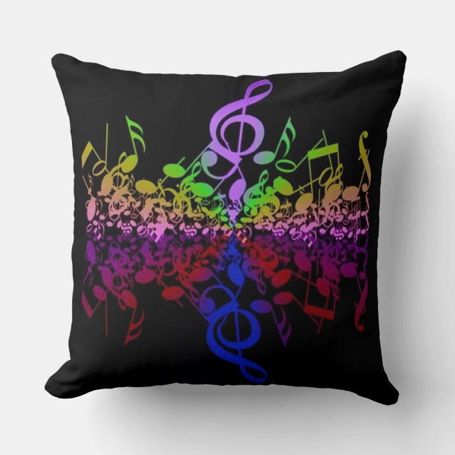 Nothin' but Treble Rainbow Musiknotens Kissen (Vorderseite)