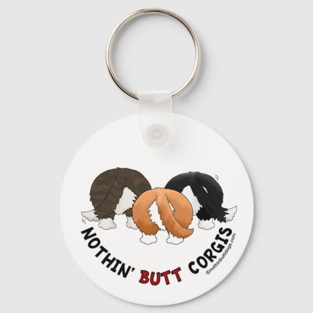 Nothin' Hintern Corgis Schlüsselanhänger (Vorderseite)