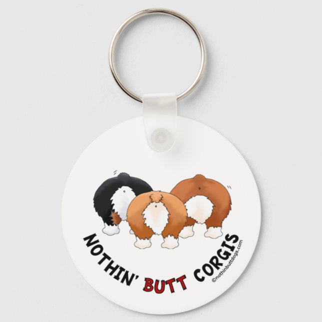 Nothin' Hintern Corgis Schlüsselanhänger (Vorderseite)