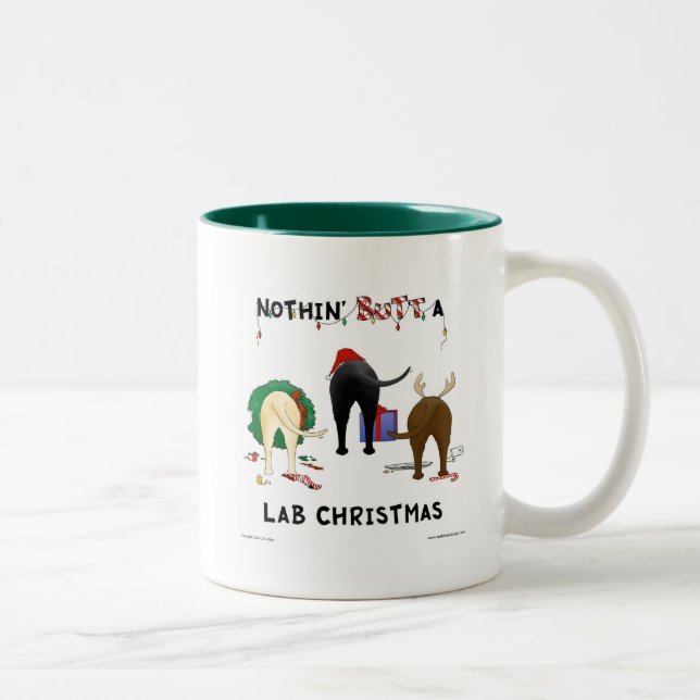 Nothin' Hintern Ein Labrador Weihnachten Zweifarbige Tasse (Rechts)
