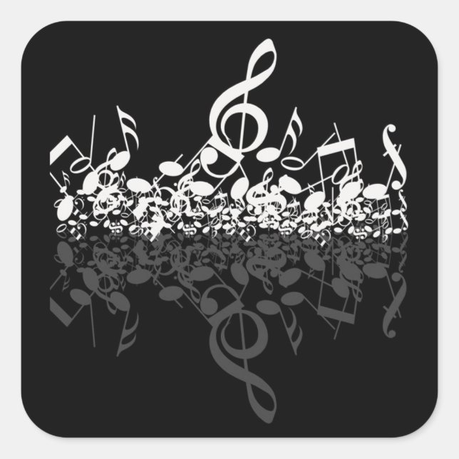 Nothin' sondern Treble Music Liebt Black Quadratischer Aufkleber (Vorderseite)