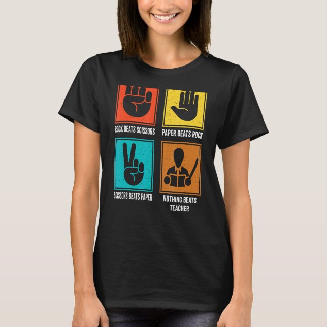 Nothing Beats Teacher Cool Educator Tutor Instruct T-Shirt (Vorderseite)
