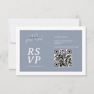 Nothing Fancy Just Love Dusty Blue QR-code RSVP