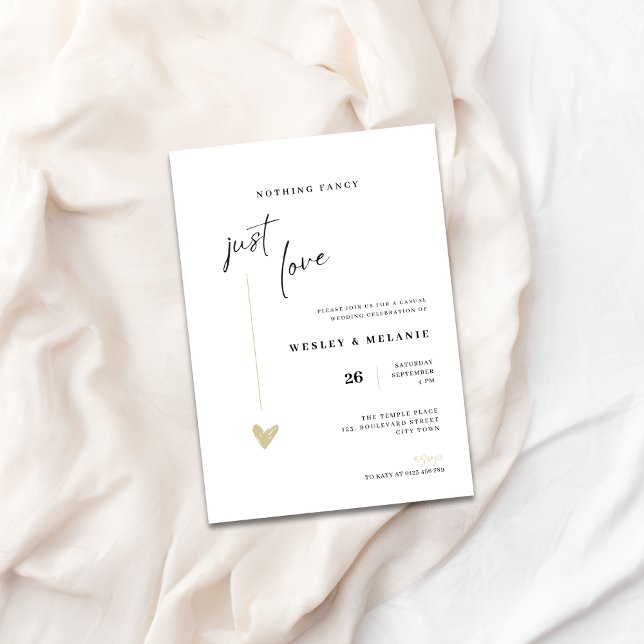 Nothing Fancy Just Love Elegant Wedding Invitation (Nothing Fancy Just Love, Elegant The Wedding Invitation)