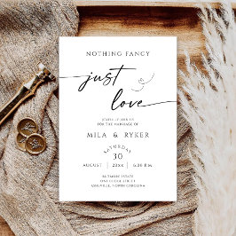 Nothing Fancy Just Love Minimalist Invitation Save The Date