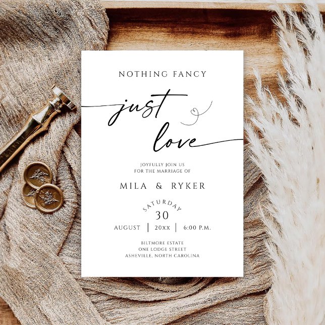 Nothing Fancy Just Love Minimalist Invitation Save The Date (Von Creator hochgeladen)