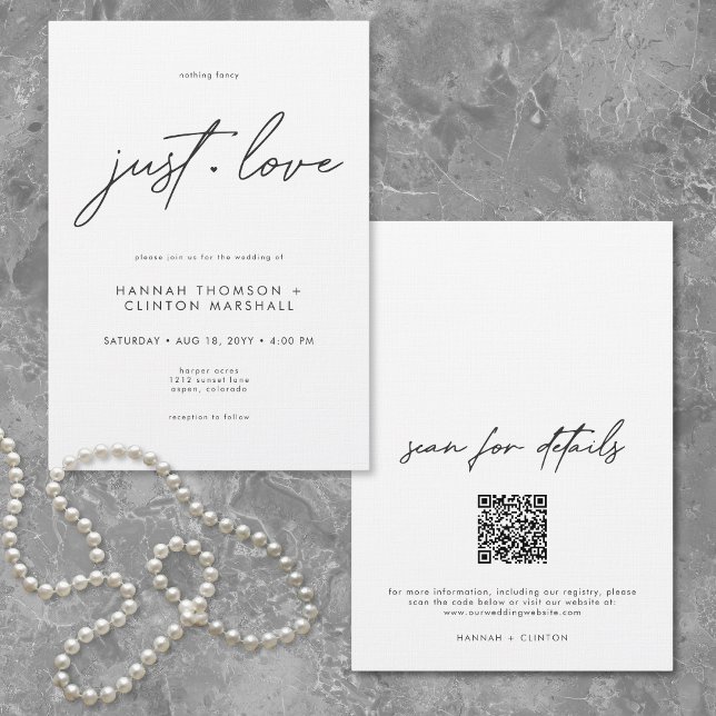 Nothing Fancy Just Love Minimalist Wedding Einladung (Nothing Fancy Just Love Minimalist Wedding Invitation)