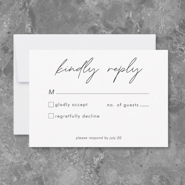 Nothing Fancy Just Love Minimalist Wedding  RSVP Karte (Nothing Fancy Just Love Minimalist Wedding RSVP Card)