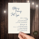 Nothing Fancy Just Love, Modern Wedding Dinner Einladung<br><div class="desc">Elegantly announce your happily ever after with our modern classy wedding elopement reception dinner celebration invitation card, with card title "Nothing Fancy, Just love". Tailored for couples continuing their love story, this invitation strikes a perfect balance of sophistication and charm, setting the scene for an unforgettable event. Featuring a modern...</div>
