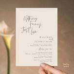 Nothing Fancy Just Love, Modern Wedding Dinner Einladung<br><div class="desc">Elegantly announce your happily ever after with our modern classy wedding elopement reception dinner celebration invitation card, with card title "Nothing Fancy, Just love". Tailored for couples continuing their love story, this invitation strikes a perfect balance of sophistication and charm, setting the scene for an unforgettable event. Featuring a modern...</div>