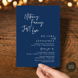 Nothing Fancy Just Love, Modern Wedding Reception Einladung<br><div class="desc">Elegantly announce your happily ever after with our modern classy wedding elopement reception dinner celebration invitation card, with card title "Nothing Fancy, Just love". Tailored for couples continuing their love story, this invitation strikes a perfect balance of sophistication and charm, setting the scene for an unforgettable event. Featuring a modern...</div>