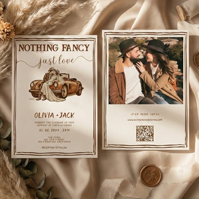 Nothing Fancy Just Love Photo QR Code Wedding   Einladung (Von Creator hochgeladen)