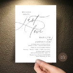 Nothing Fancy, Just Love, Romantic Wedding Dinner Einladung<br><div class="desc">Celebrate your love story with this elegant minimalist wedding invitation, designed with a refined sans font paired with delicate romantic elegant handwritten script. Perfect for couples who love modern romance, soft neutrals, and timeless typography, "Nothing Fancy, Just Love". Perfect for couples extending their joyous occasion, this invitation exudes sophistication with...</div>