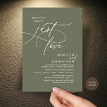 Nothing Fancy, Just Love, Romantic Wedding Dinner Einladung<br><div class="desc">Celebrate your love story with this elegant minimalist wedding invitation, designed with a refined sans font paired with delicate romantic elegant handwritten script. Perfect for couples who love modern romance, soft neutrals, and timeless typography, "Nothing Fancy, Just Love". Perfect for couples extending their joyous occasion, this invitation exudes sophistication with...</div>
