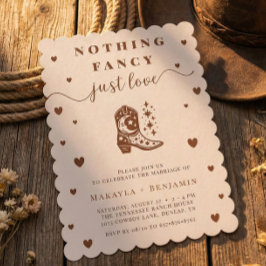Nothing Fancy Just Love Western Rustic Wedding Einladung