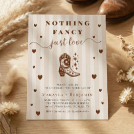Nothing Fancy Just Love Western Rustic Wedding Einladung